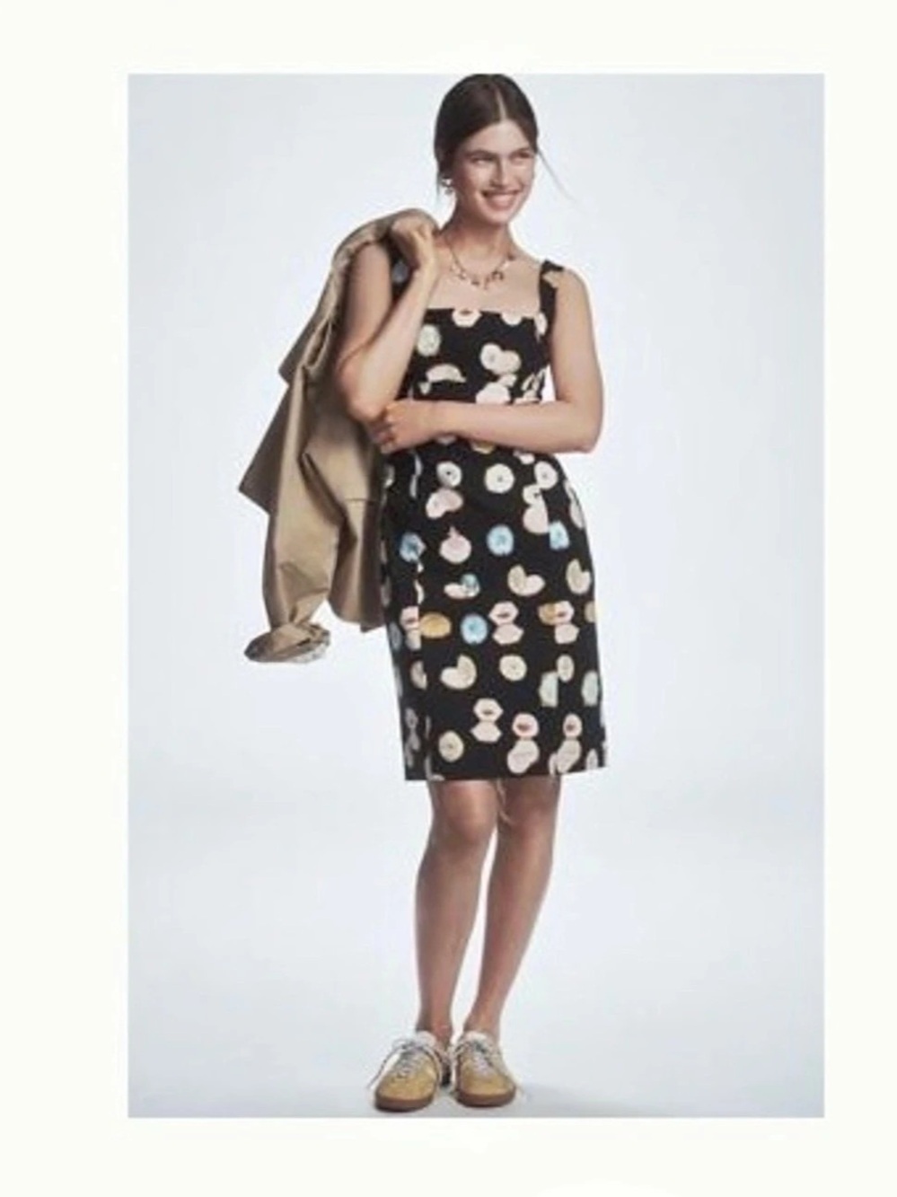 NWT Maeve Square-Neck Printed dress Danielle Kroll Print, XL